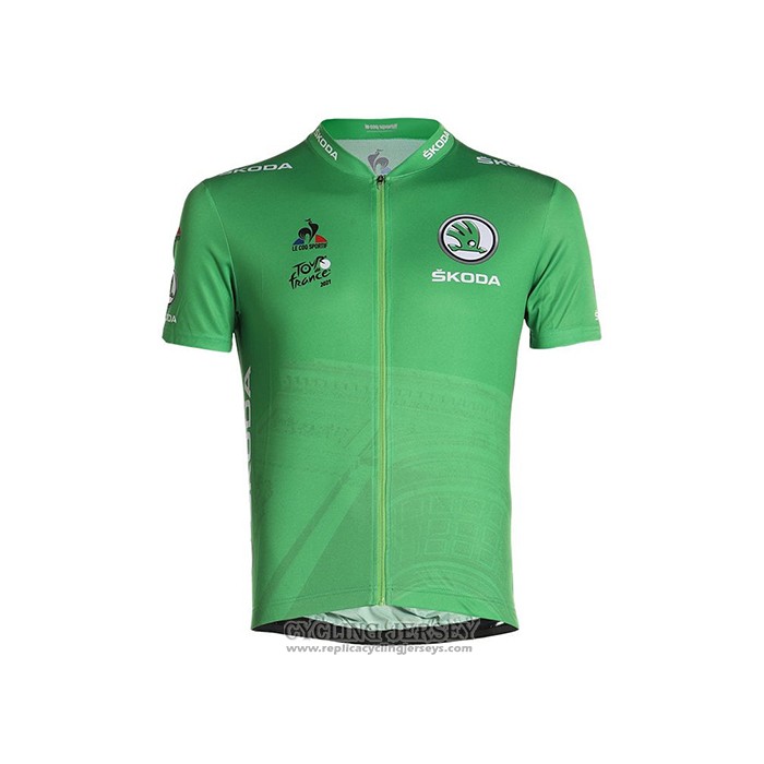 2021 Cycling Jersey Tour De France Green Short Sleeve And Bib Short